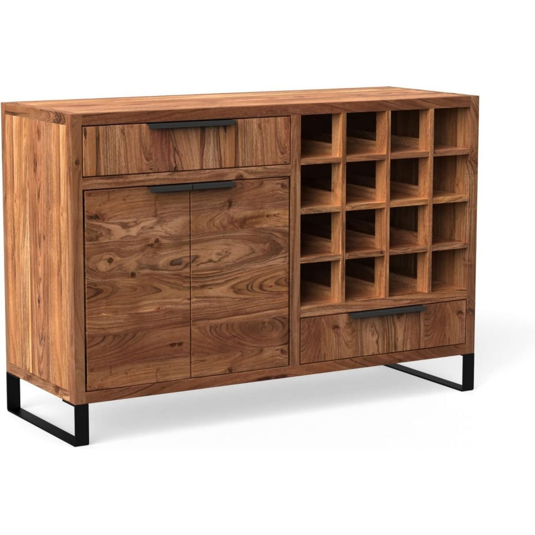Sideboard verbindet Flaschenablagen und Schubladen