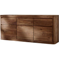 Sideboard in Dunkelbraun und Naturbraun mit geschlossenem Stauraum