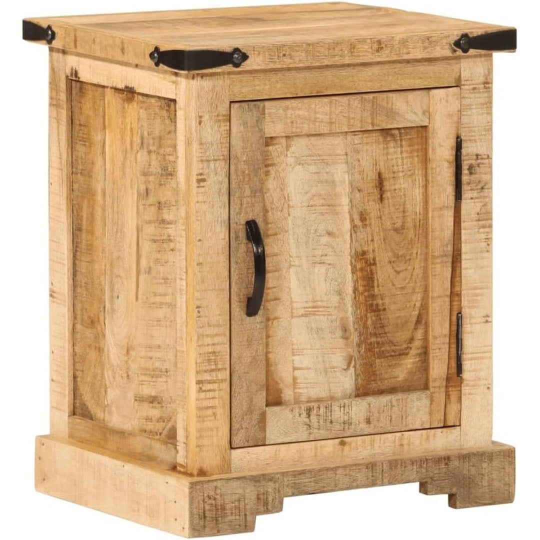 Nachttisch aus Mangoholz in Naturbraun