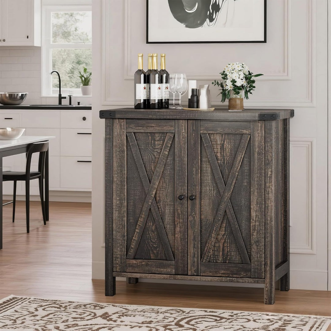 Sideboard mit Hoehenverstellung und Metallgriffen