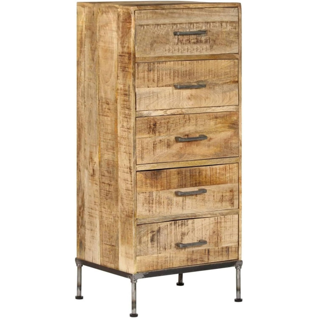 Holzoptik und Schubladen an dem Sideboard