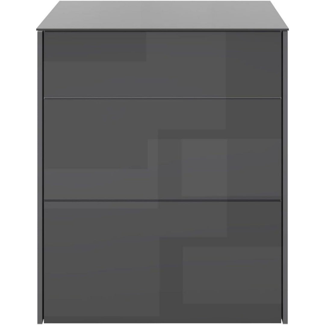 Sideboard mit matten Oberflaechen, Schubladen und grifflosen Fronten