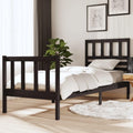 Das Bettgestell misst 75 x 190 cm in Schwarz