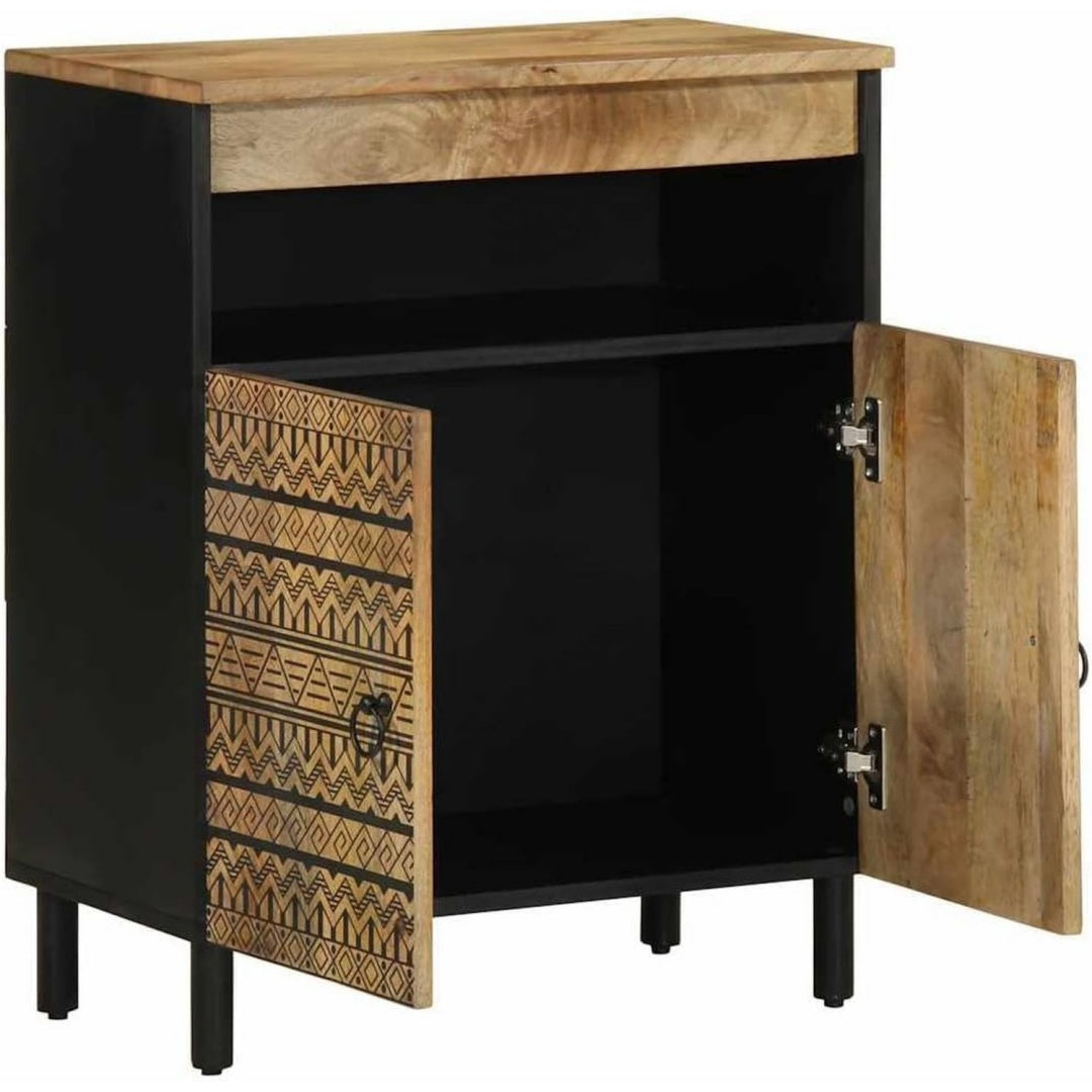 Holzoptik an dem Sideboard mit den Massen 60 x 33.5 x 75 cm