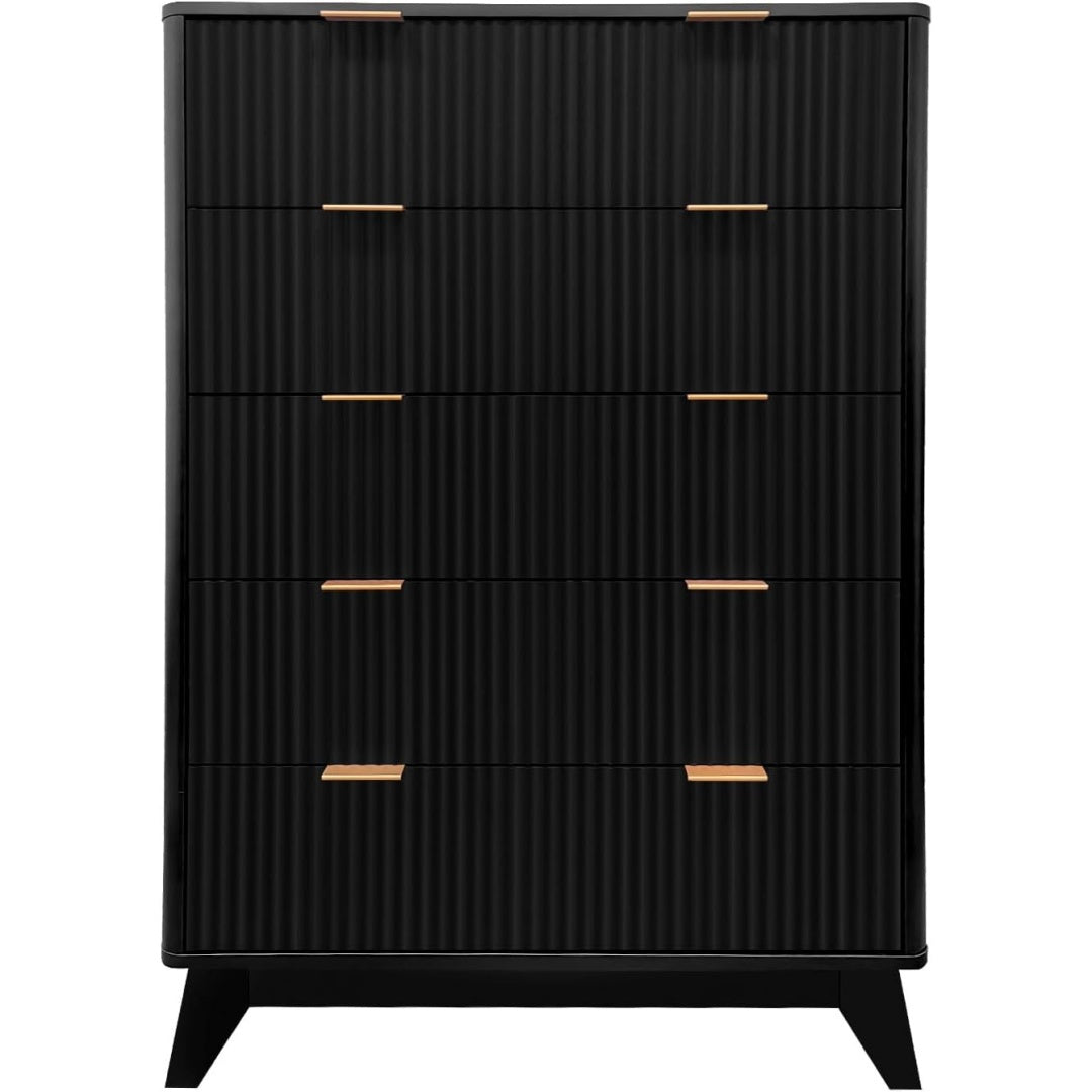 Hochschrank mit 5 Schubladen, Schubladen und einem Metallgestell