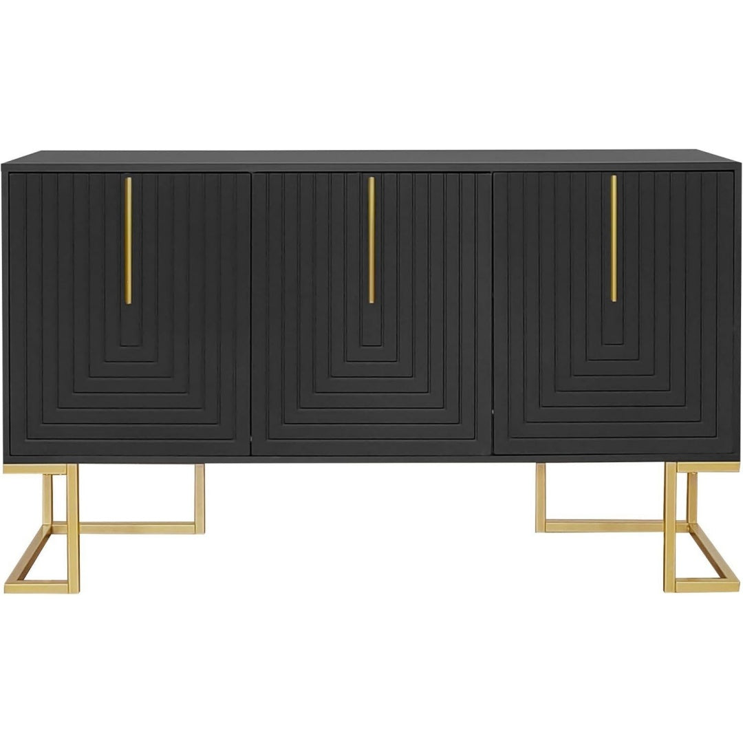 Metallgriffe praegen das Sideboard aus Metall