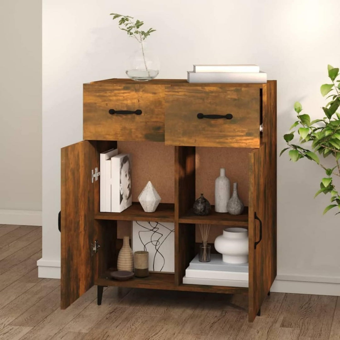 Das Sideboard vereint 2 Tueren mit 2 Schubladen