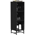 Sideboard in Schwarz und Eichenbraun mit 3 Tueren