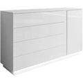 Glaenzende Oberflaechen bestimmen das Erscheinungsbild von dem Sideboard