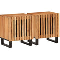 Der Nachttisch misst 40 x 34 x 46 cm in Naturbraun