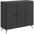 Sideboard in Schwarz mit 3 Tueren