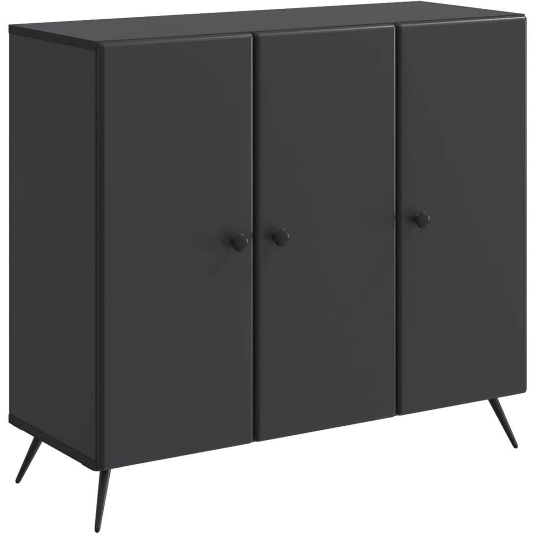 Sideboard in Schwarz mit 3 Tueren